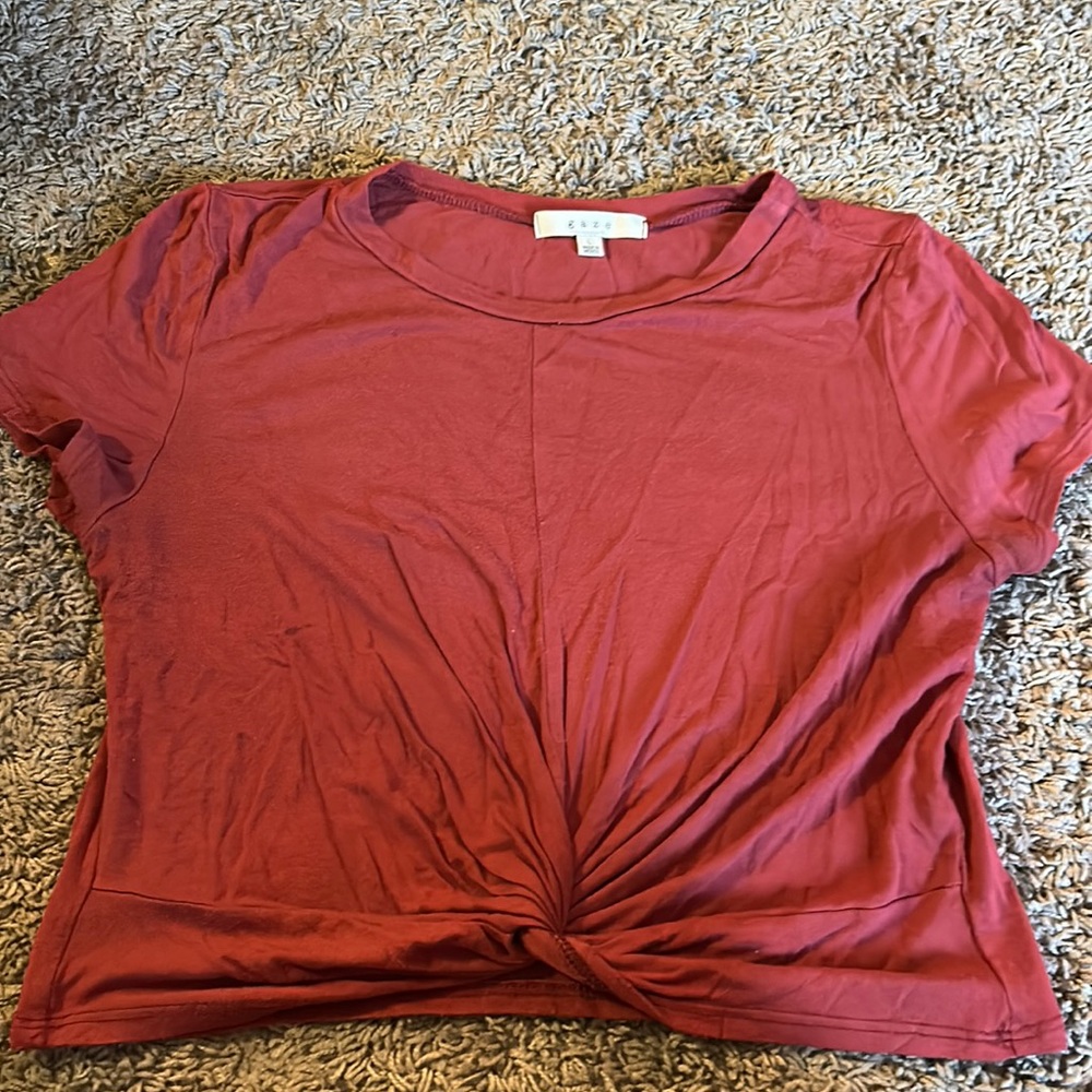 Red Cropped Tee, L